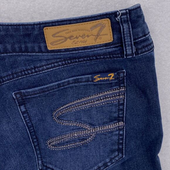 Seven7 Women's Skinny Cropped Jeans Size 14 Dark Wash Denim Stretch Capris - Picture 12 of 12